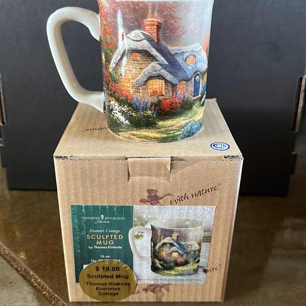 Thomas Kinkade Everettes Cottage Sculpted Mug